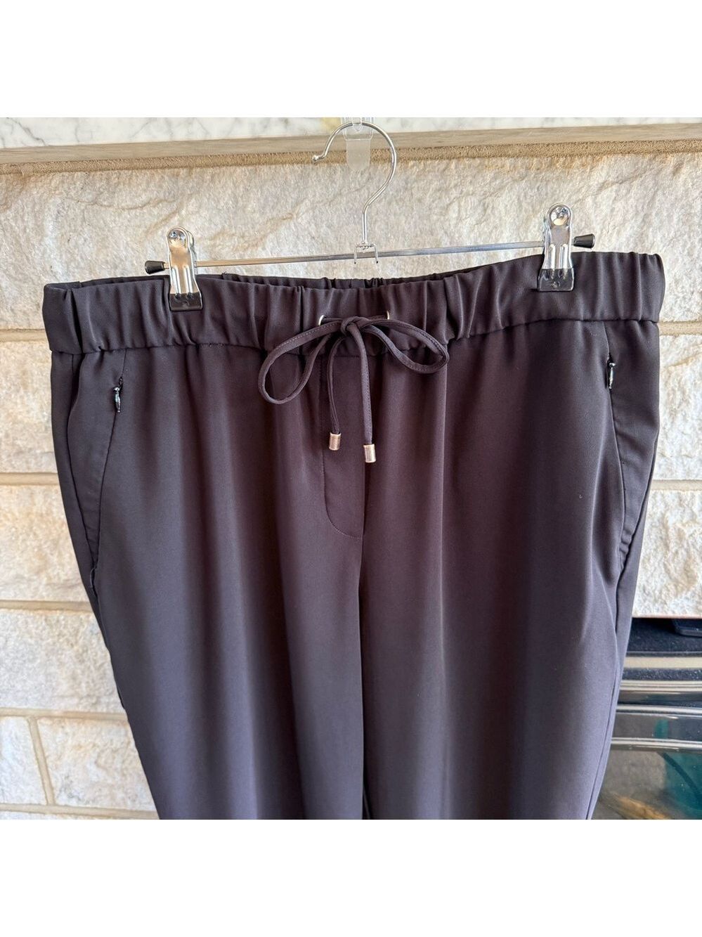Chico's Elegant Black Drawstring Trousers Size 2 (Large 12) - Picture 2 of 7